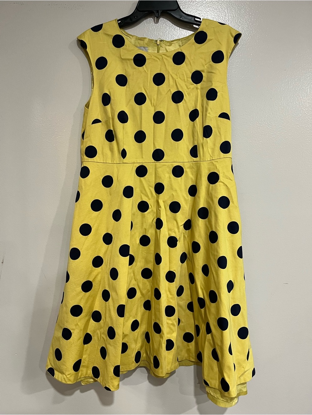 Hobbs London Nova Polka Dot Fit & Flare Sleeveless Dress Sz 12
